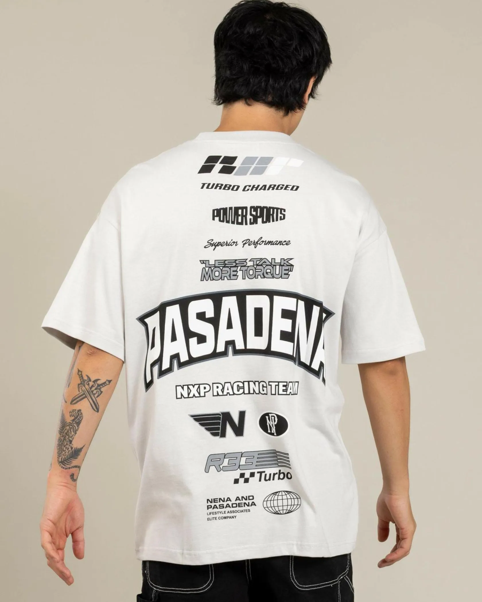 Nena & Pasadena Motor Raptor T-Shirt Glacier Grey