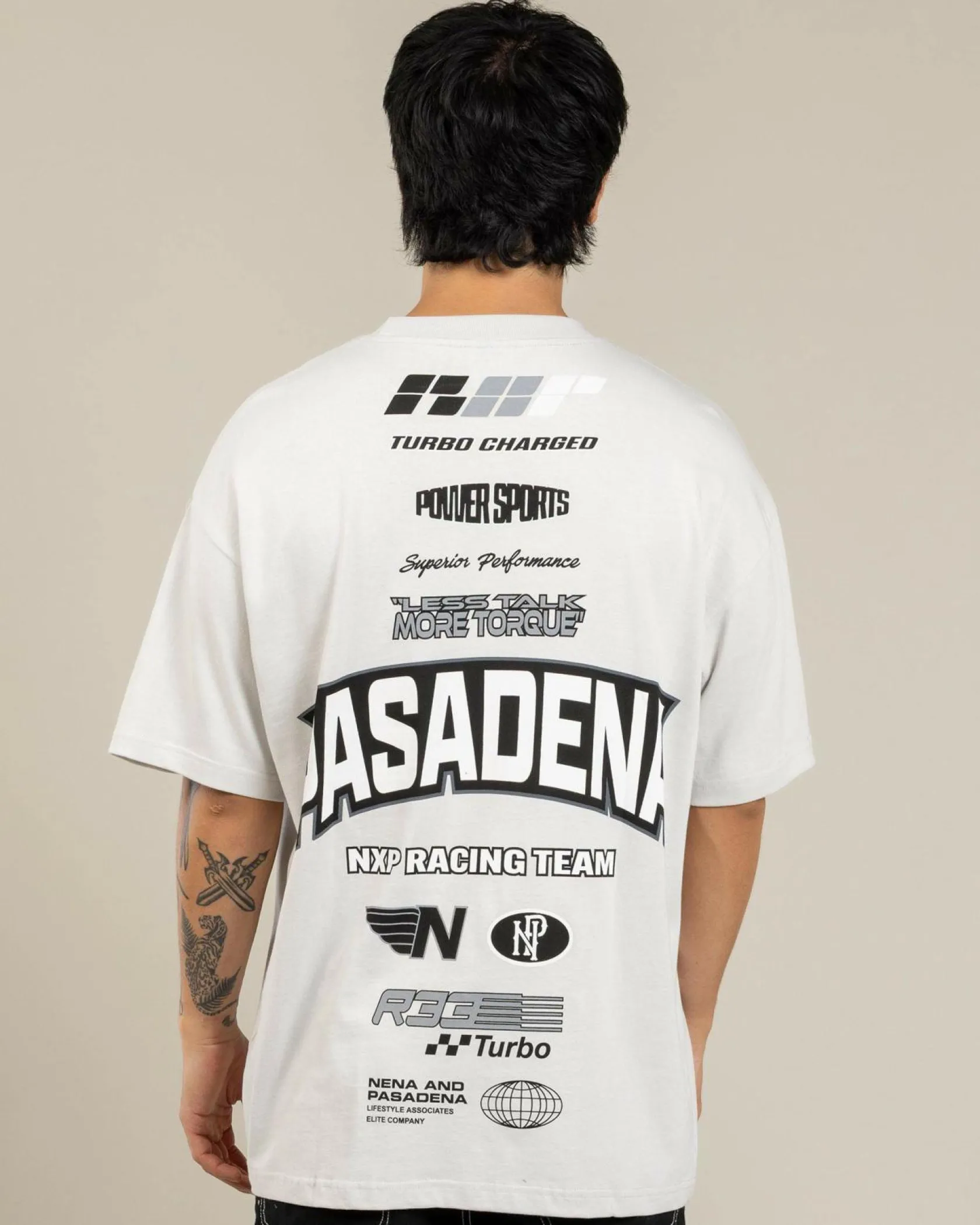 Nena & Pasadena Motor Raptor T-Shirt Glacier Grey