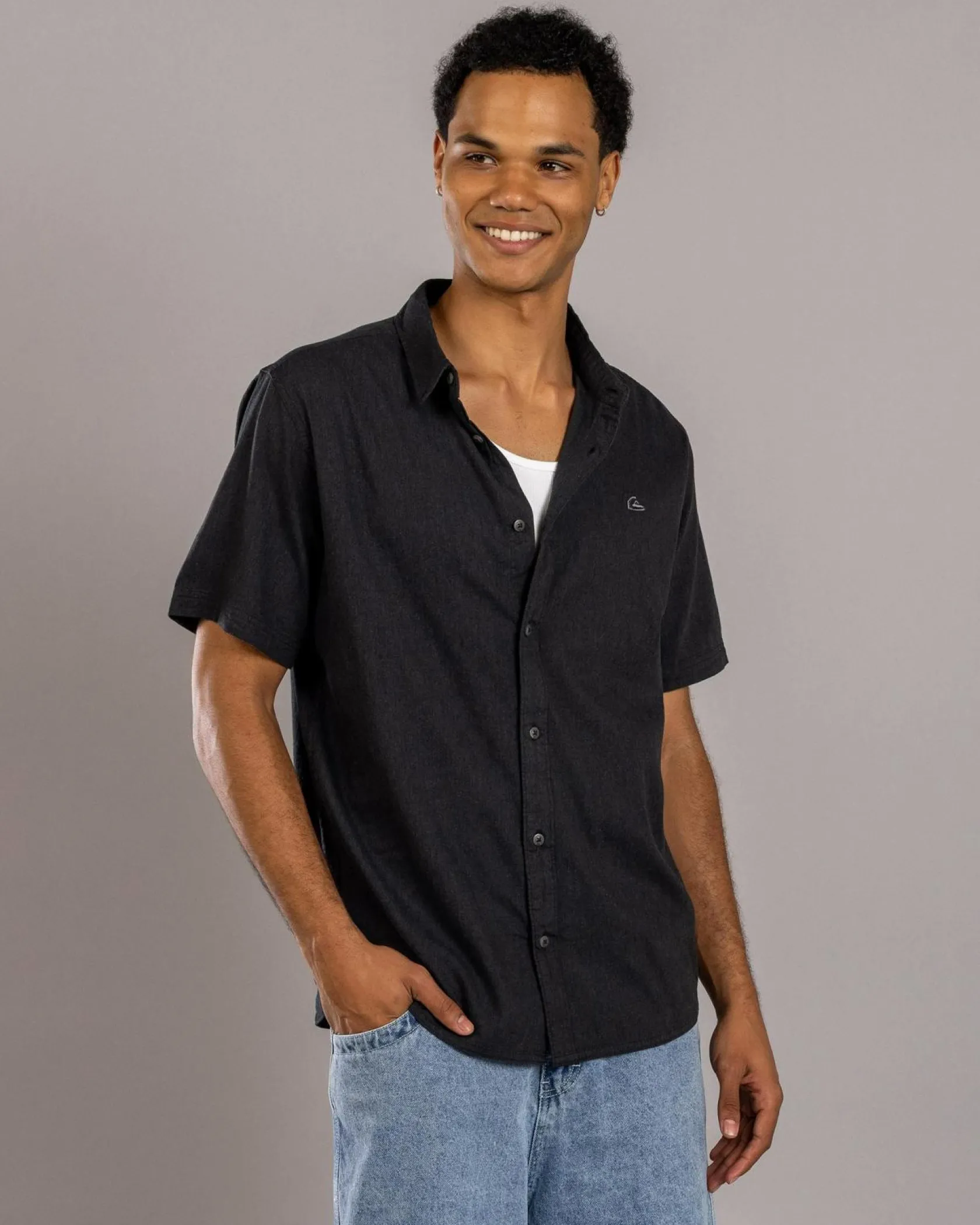 Quiksilver MW Premium Stretch Short Sleeve Shirt Black
