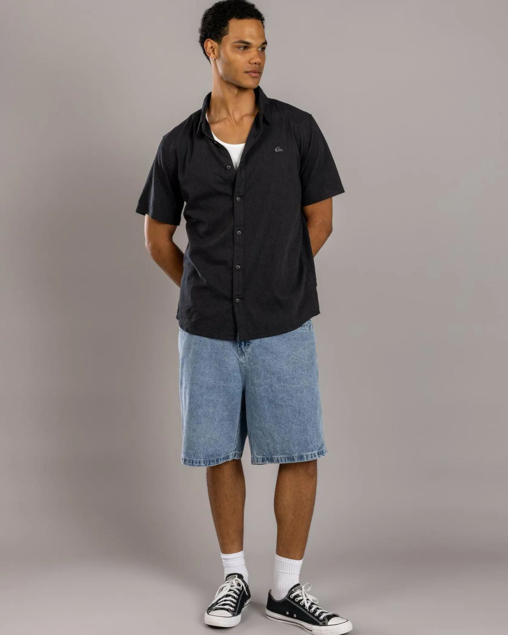 Quiksilver MW Premium Stretch Short Sleeve Shirt Black
