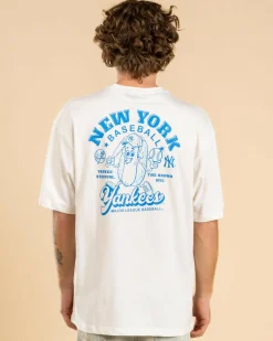Majestic New York Yankees Iconic Eats T-Shirt White Marl Best