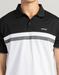 Jacks Nexus Polo Shirt Black/white Clearance