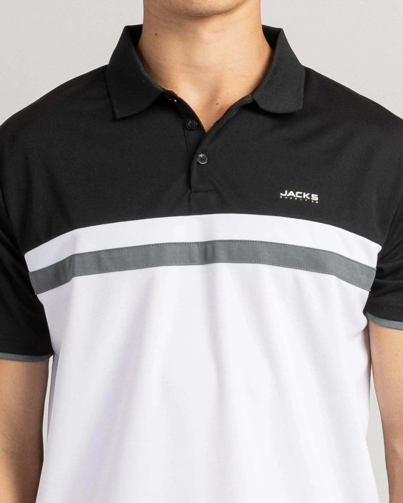 Jacks Nexus Polo Shirt Black/white Clearance
