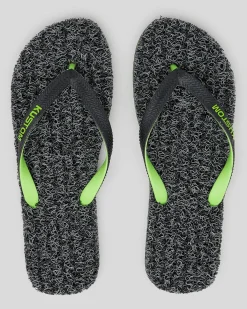 Kustom Noodle Marle Thongs Black/green Clearance