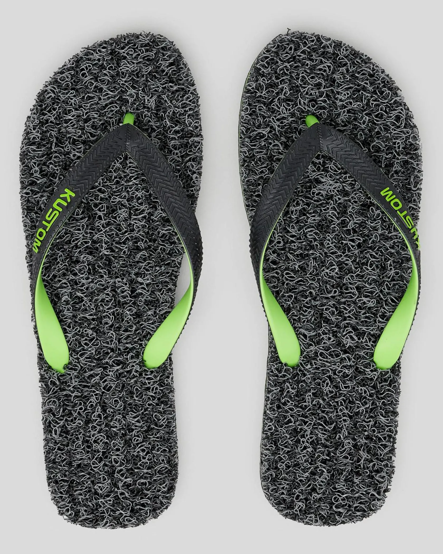 Kustom Noodle Marle Thongs Black/green Clearance