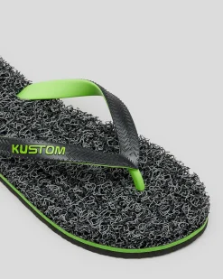 Kustom Noodle Marle Thongs Black/green Clearance