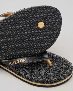 Kustom Noodle Marle Thongs Black/tan New