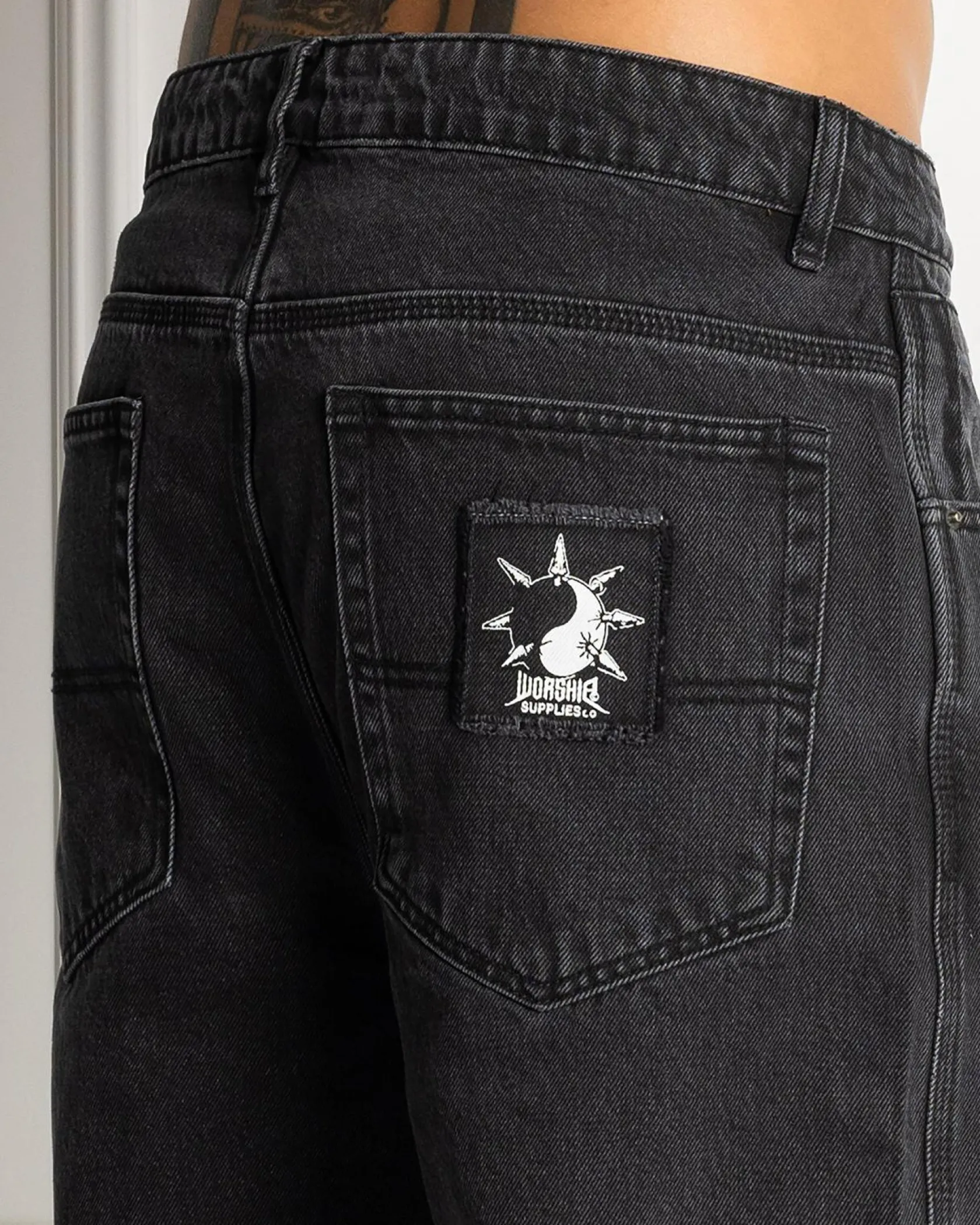 Worship Supplies Nuclear Lounger Jeans Used Black Discount