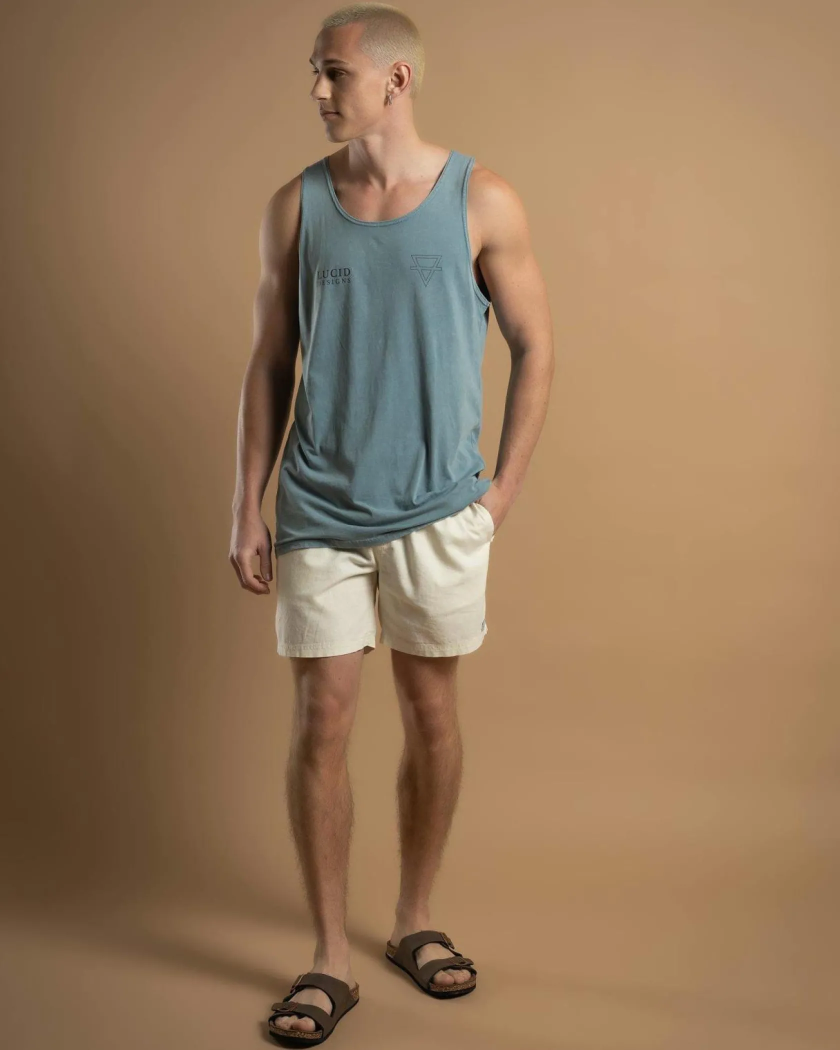 Lucid Obelisk Singlet Blue Wash Online