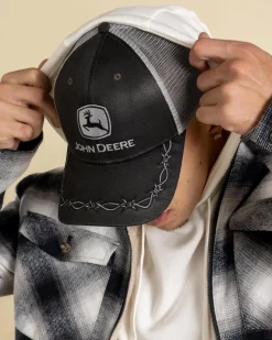 John Deere Oilskin Trucker Mesh Cap Black/silver Outlet