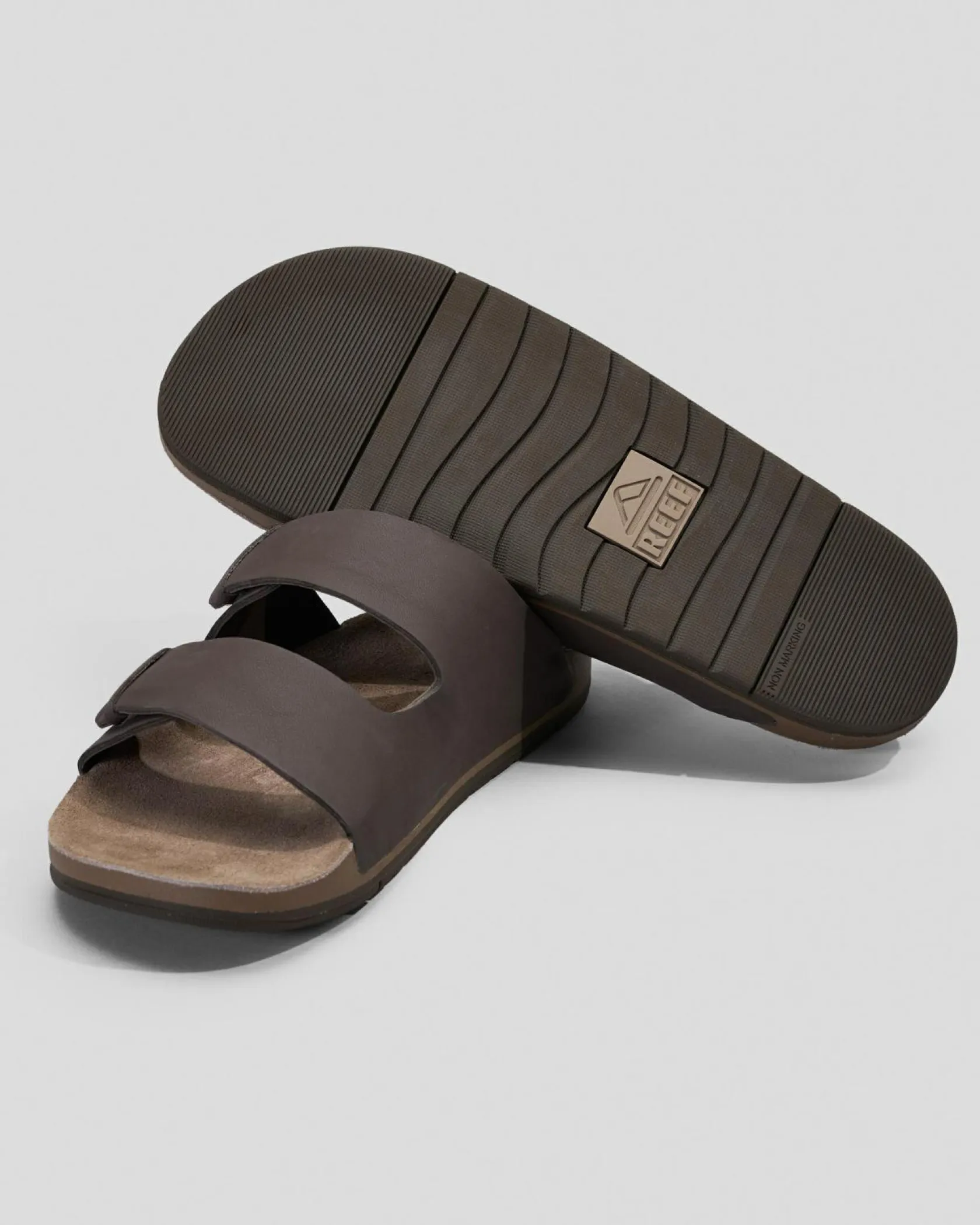 Reef Ojai Two Bar Sandals Brown Leather New