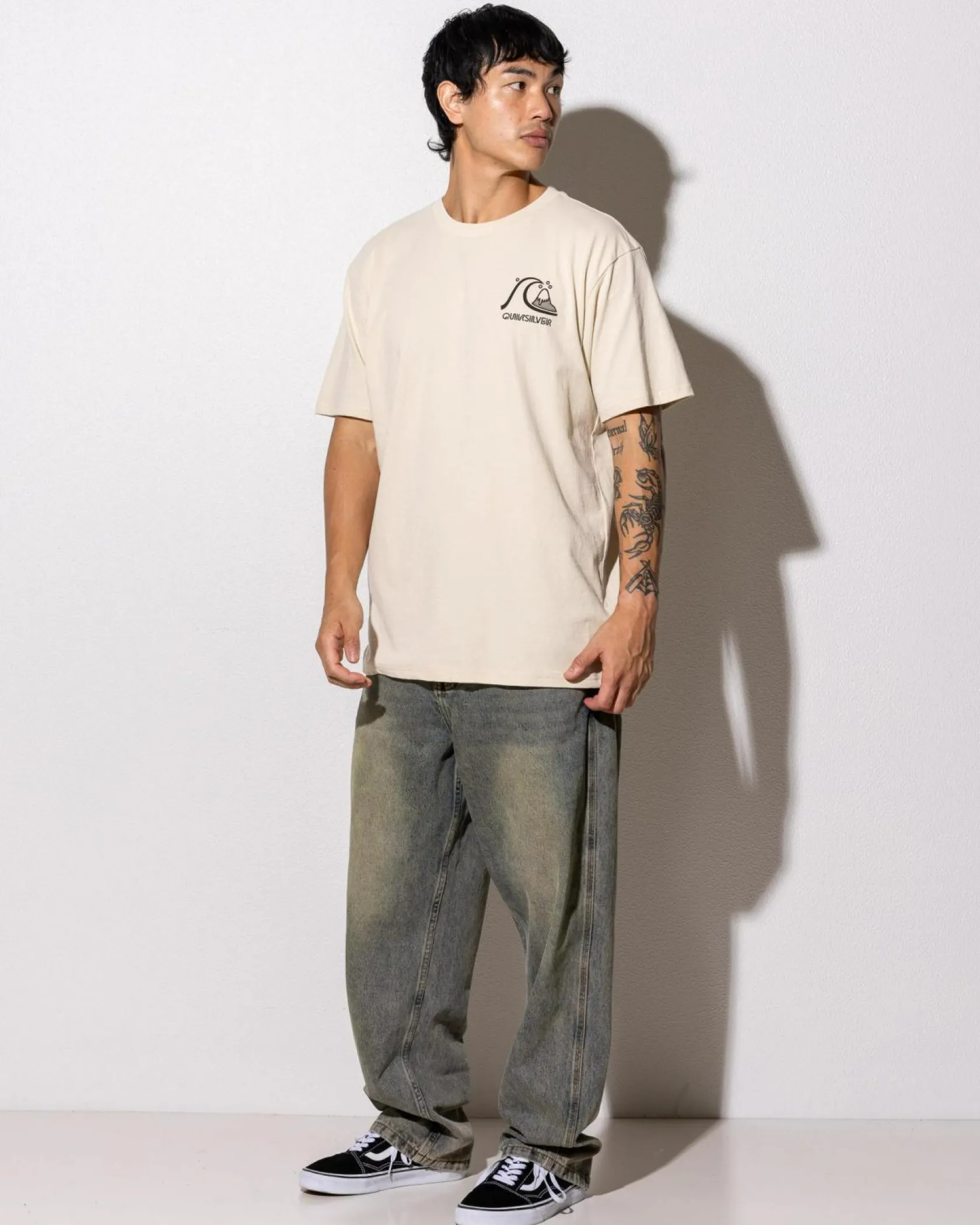 Quiksilver Omni Checked T-Shirt Fog
