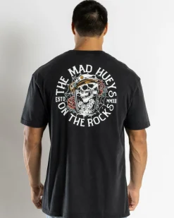 The Mad Hueys On The Rocks T-Shirt Washed Black New