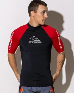 Quiksilver On Tour Short Sleeve Rash Vest Salsa Outlet