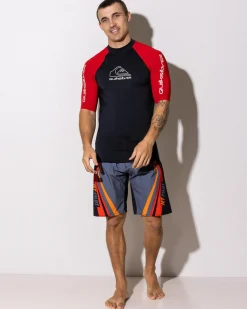 Quiksilver On Tour Short Sleeve Rash Vest Salsa Outlet