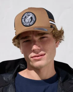 Salty Life Once Bitten 3.0 Trucker Cap Tan/black Hot
