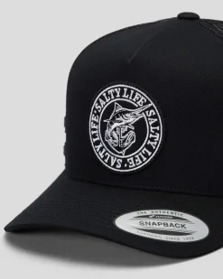 Salty Life Once Bitten 3.0 Trucker Cap Black/black Clearance