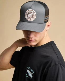 Salty Life Once Bitten 3.0 Trucker Cap Charcoal Hot
