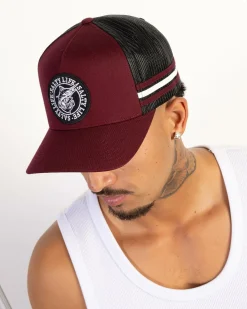 Salty Life Once Bitten 3.0 Trucker Cap Maroon/black Clearance