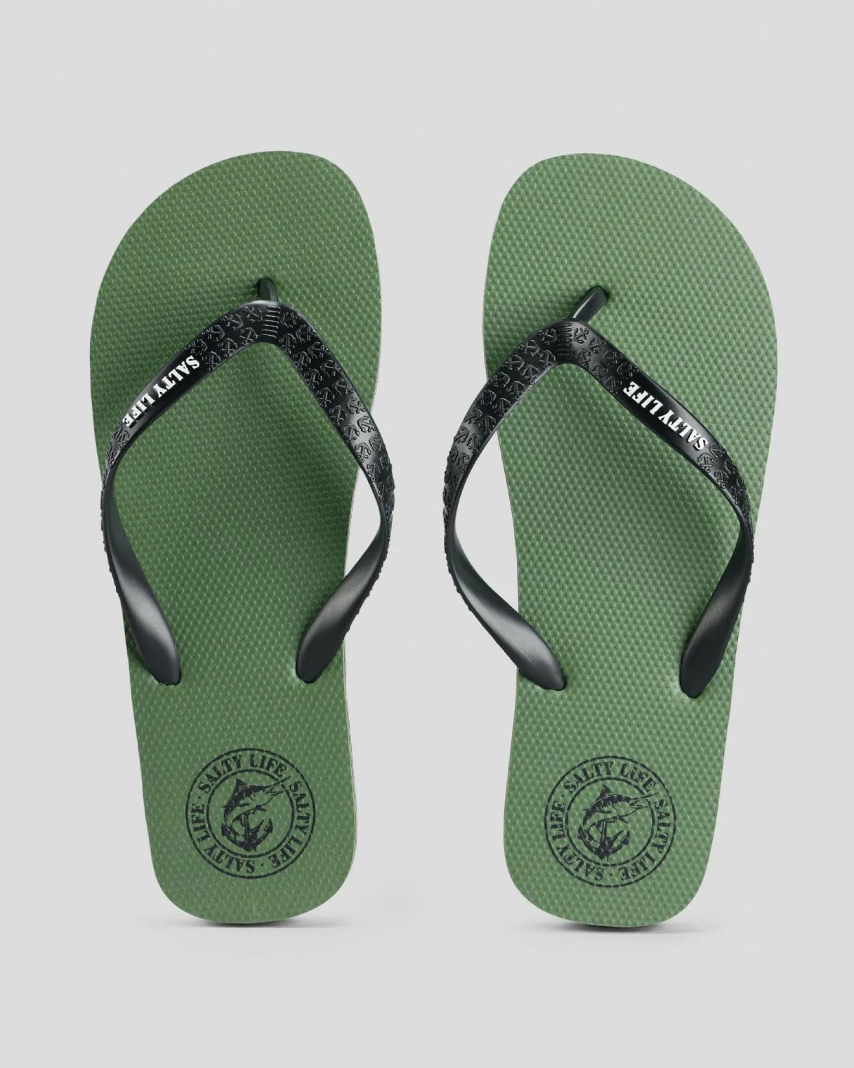 Salty Life Once Bitten Thongs Olive/black Online