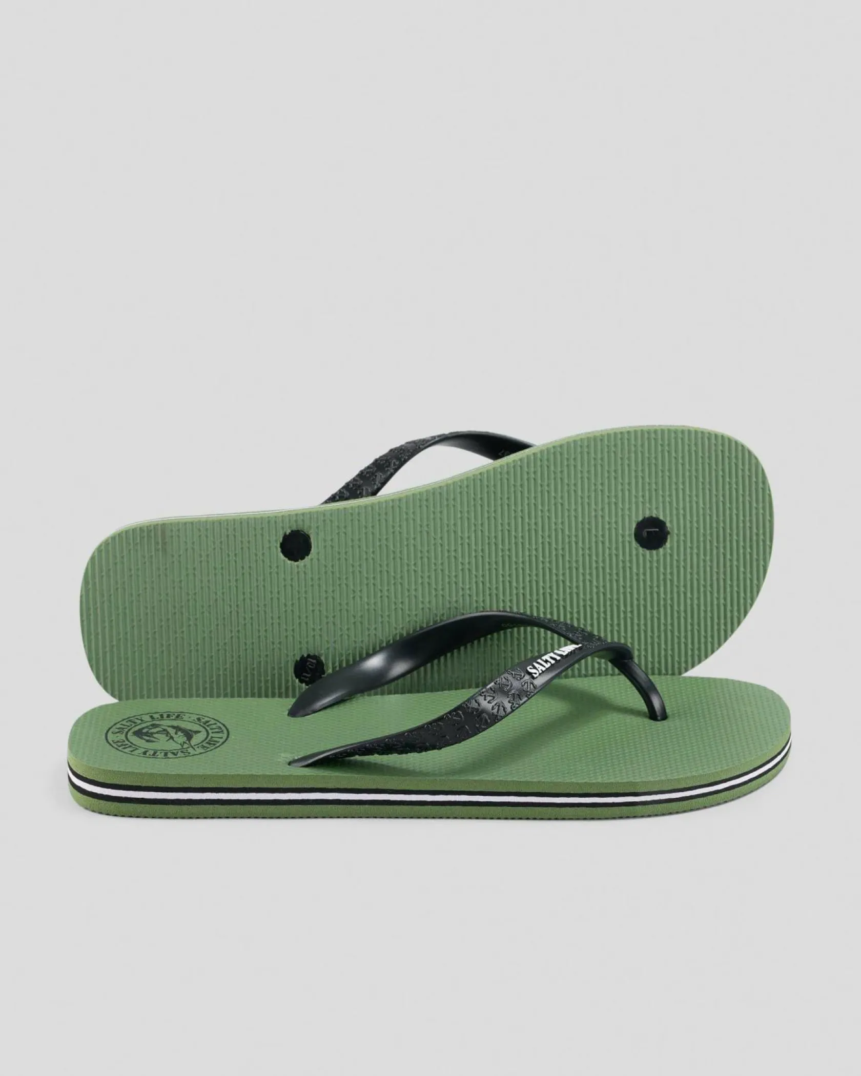 Salty Life Once Bitten Thongs Olive/black Online