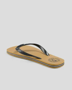 Salty Life Once Bitten Thongs Tan/black Clearance