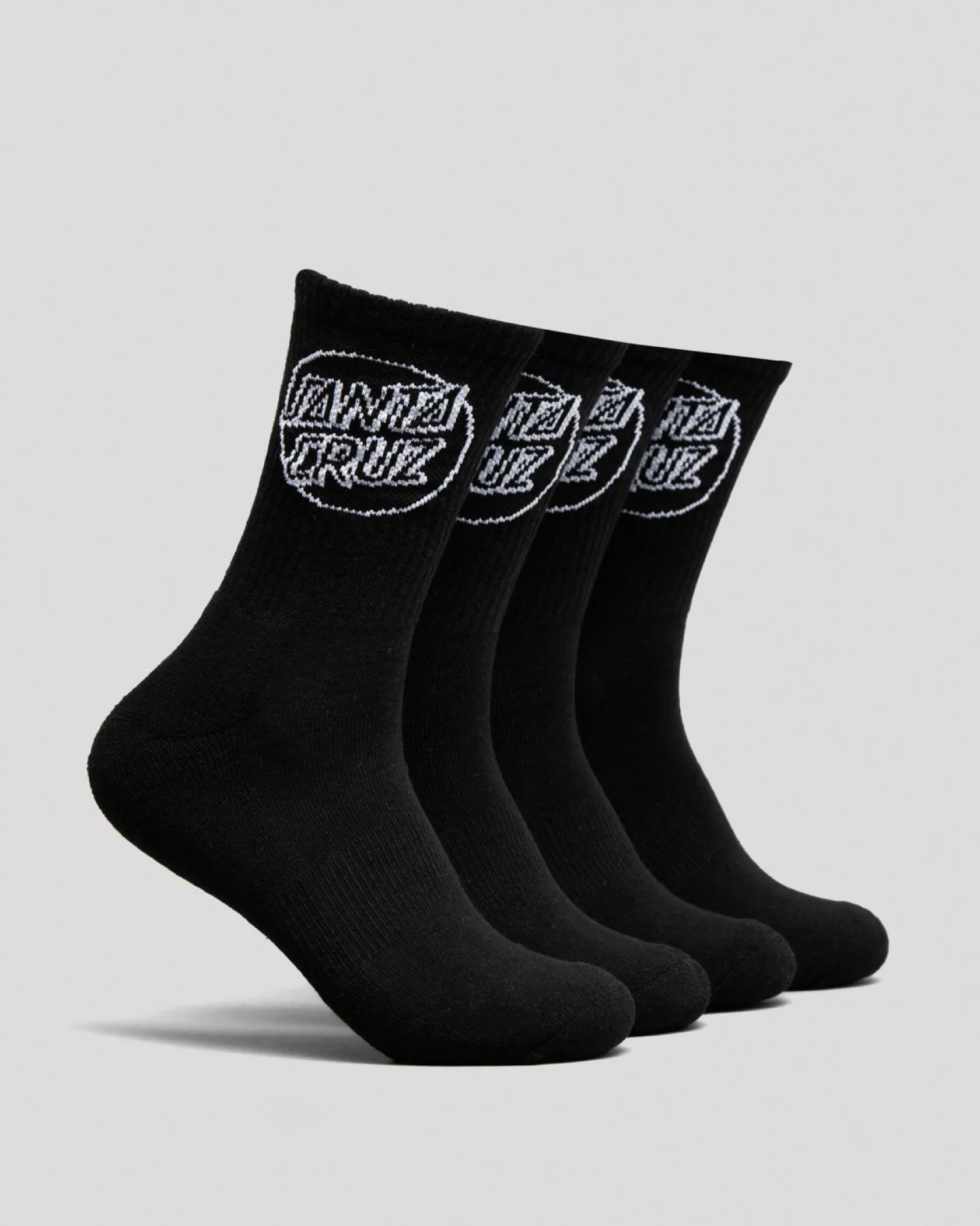 Santa Cruz Opus Dot Crew Socks 4 Pack Black Discount