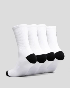Santa Cruz Opus Dot Crew Socks 4 Pack White Discount