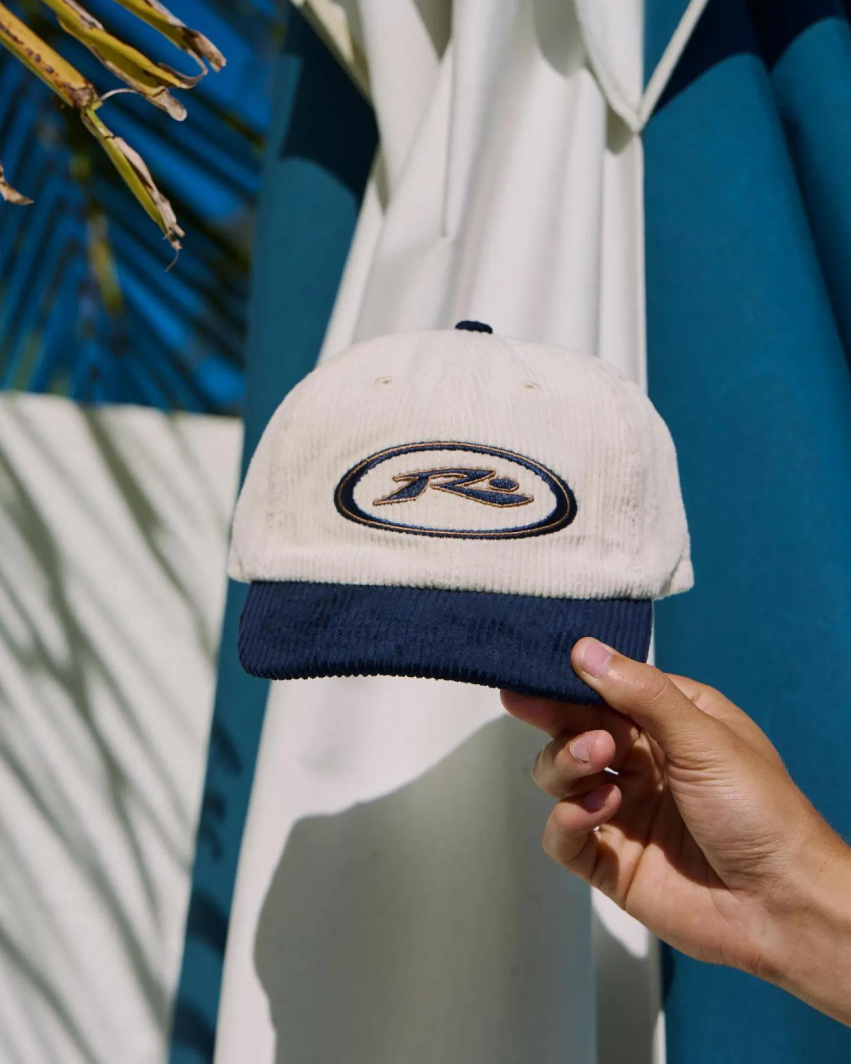 Rusty Orbit Cord Six Panel Cap Navy Blue New