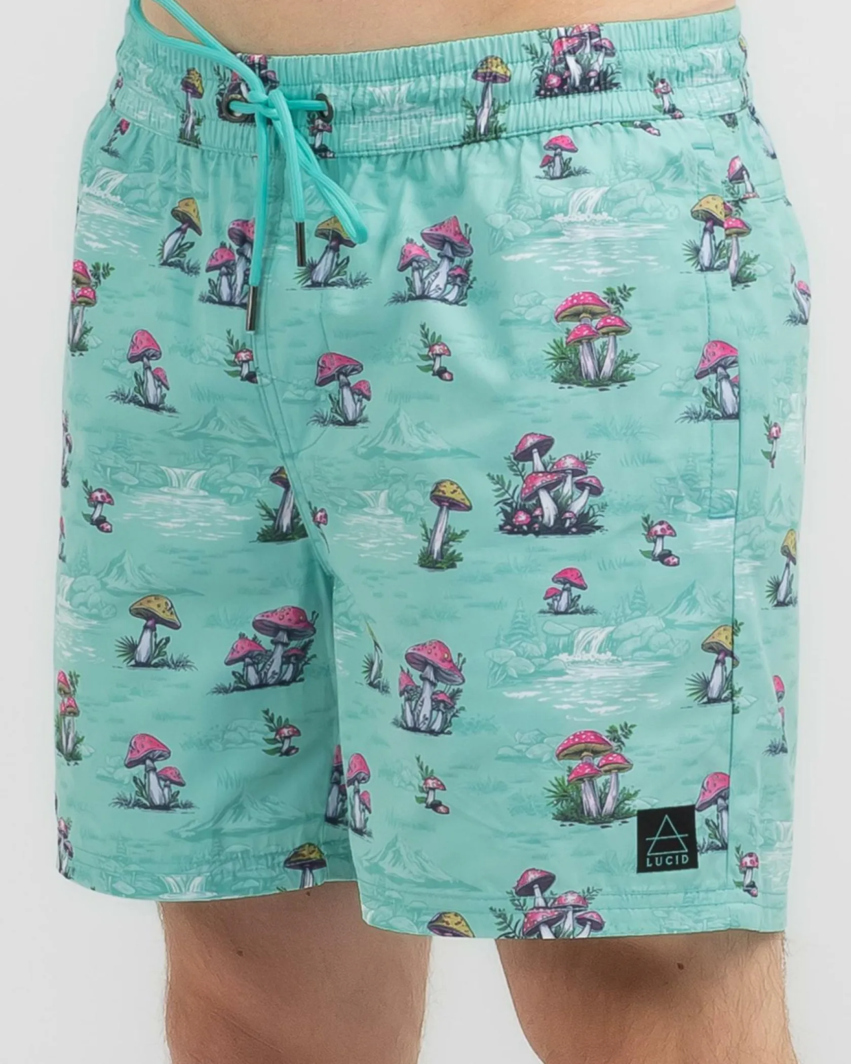Lucid Organic Elastic Waist Shorts Mint Outlet