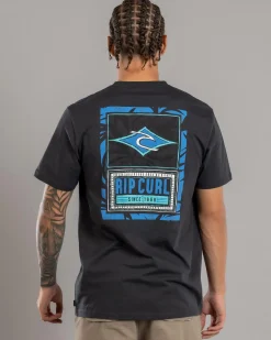 Rip Curl Origin Palms T-Shirt Washed Black Clearance