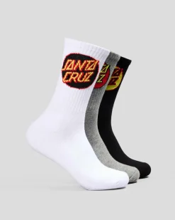 Santa Cruz Other Dot Crew Socks 3 Pack Black-white-gmarle Discount