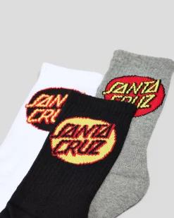 Santa Cruz Other Dot Crew Socks 3 Pack Black-white-gmarle Discount