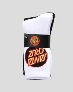 Santa Cruz Other Dot Crew Socks 3 Pack Black-white-gmarle Discount