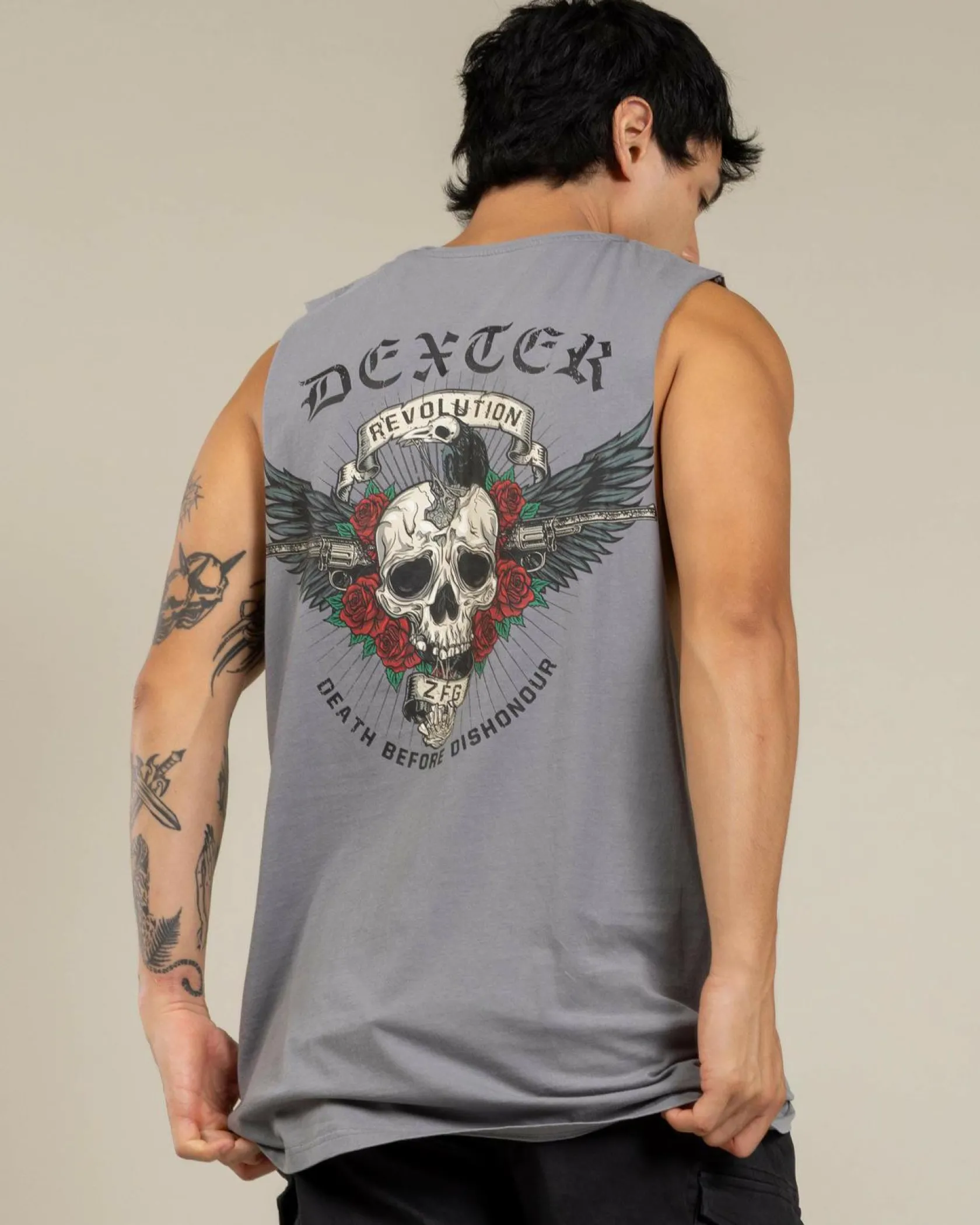 Dexter Outlaw Spirit Muscle Tank Lt Grey Acid Online