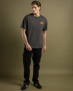Santa Cruz Oval Dot Chest T-Shirt Washed Black Discount