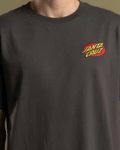 Santa Cruz Oval Dot Chest T-Shirt Washed Black Discount