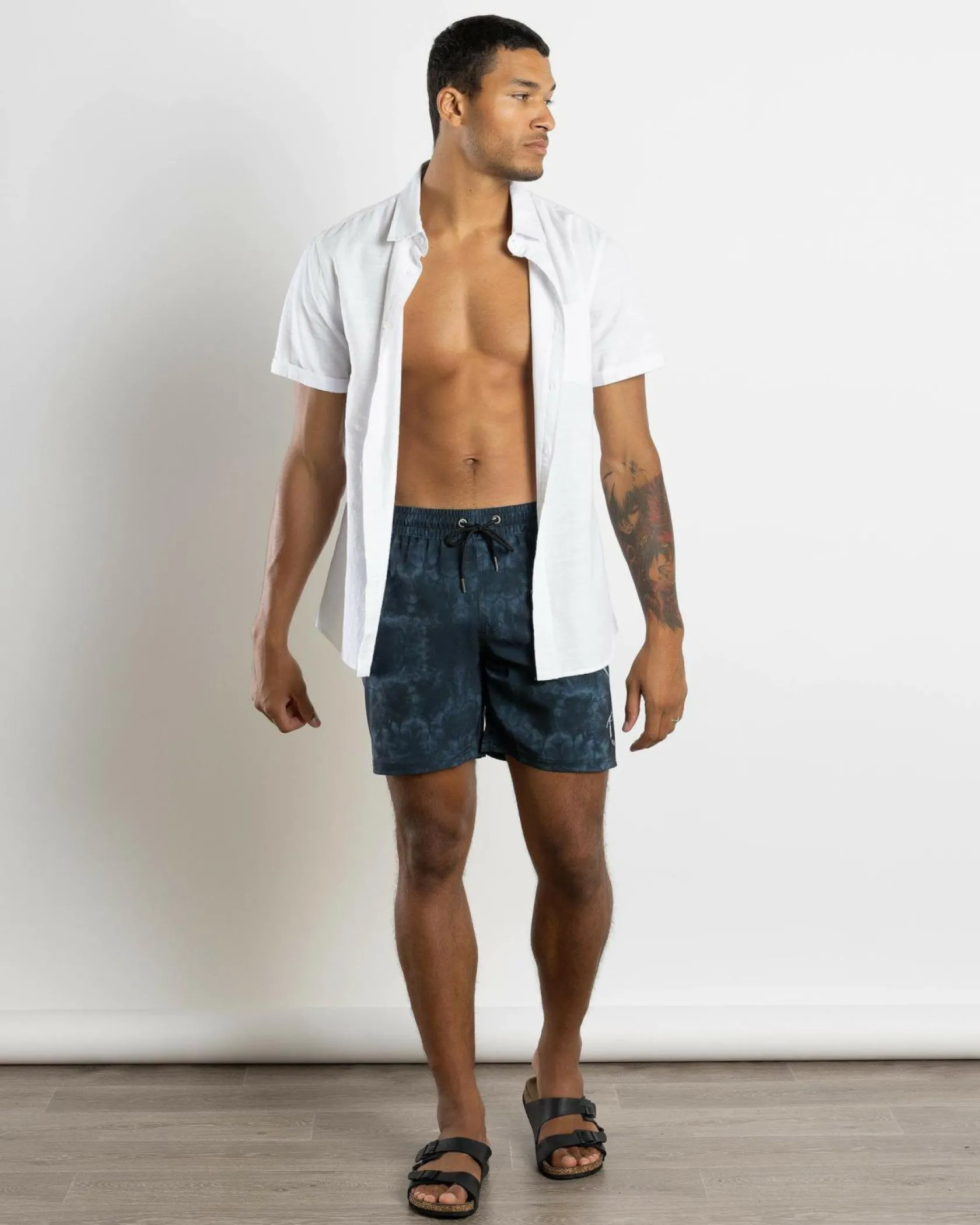 Salty Life Overboard Elastic Waist Shorts Black Mottle Discount