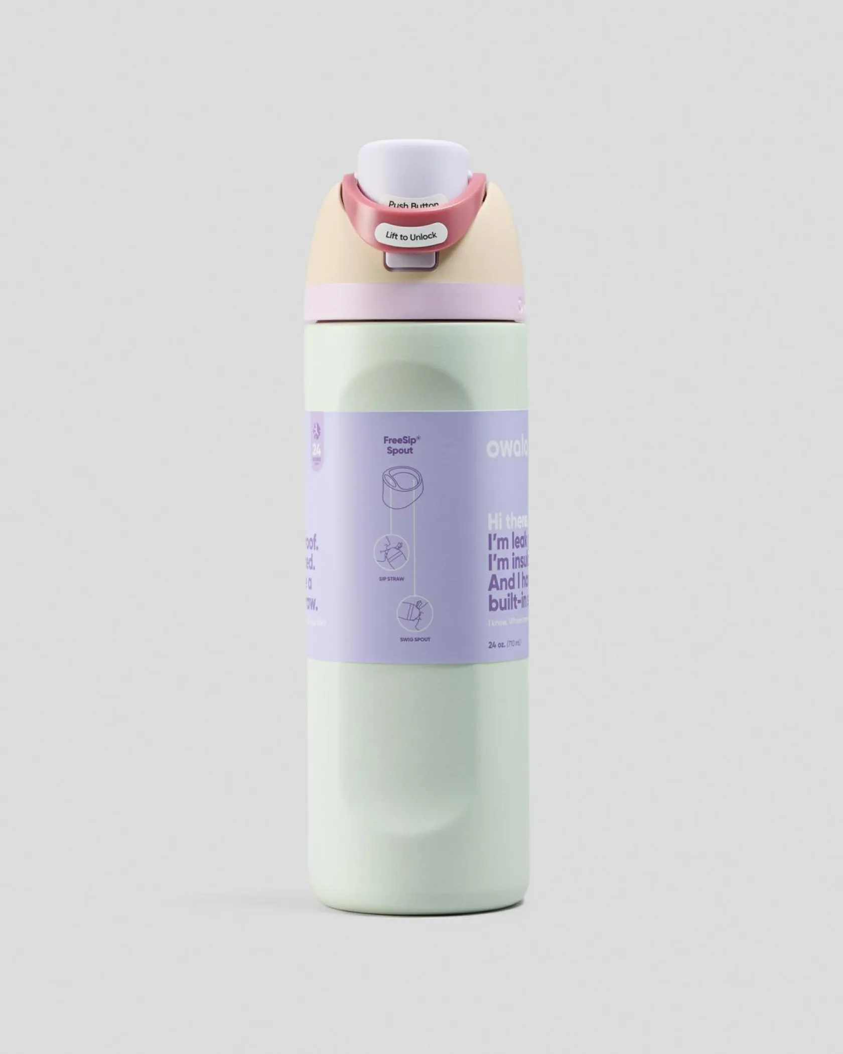 Owala 24oz FreeSip Stainless Steel Water Bottle Tan/mint Clearance