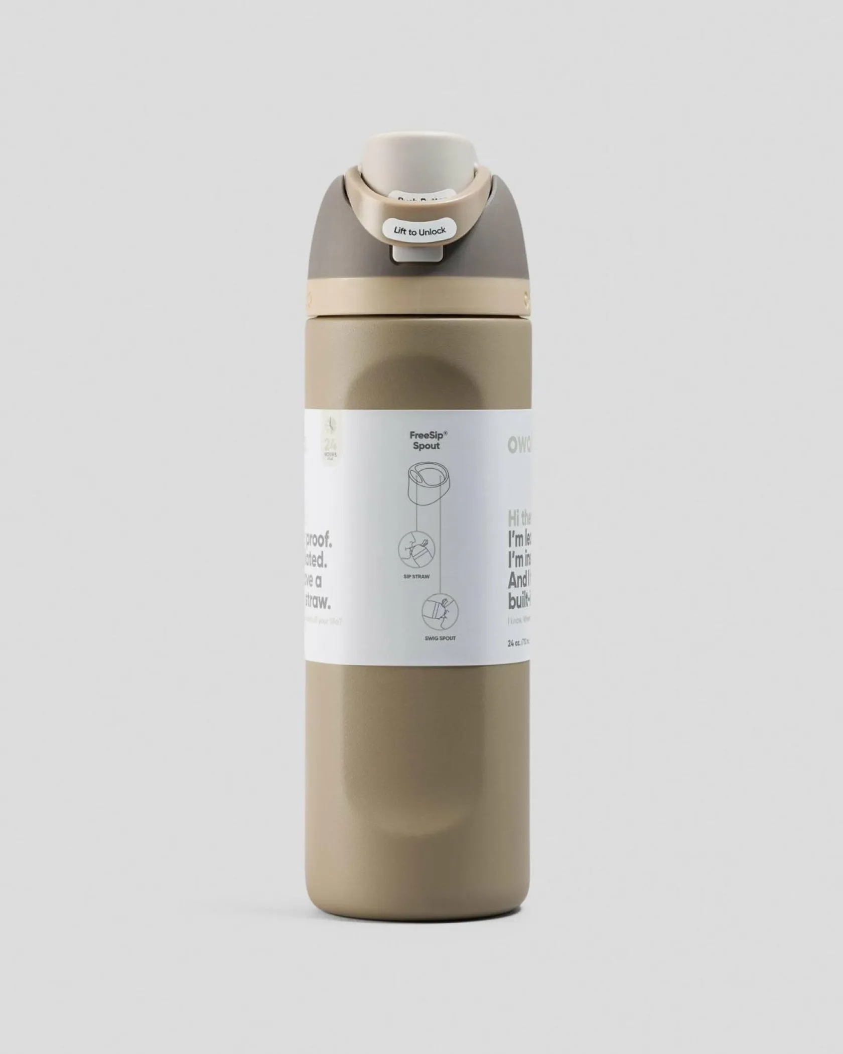 Owala 24oz FreeSip Stainless Steel Water Bottle Grey/brown Best