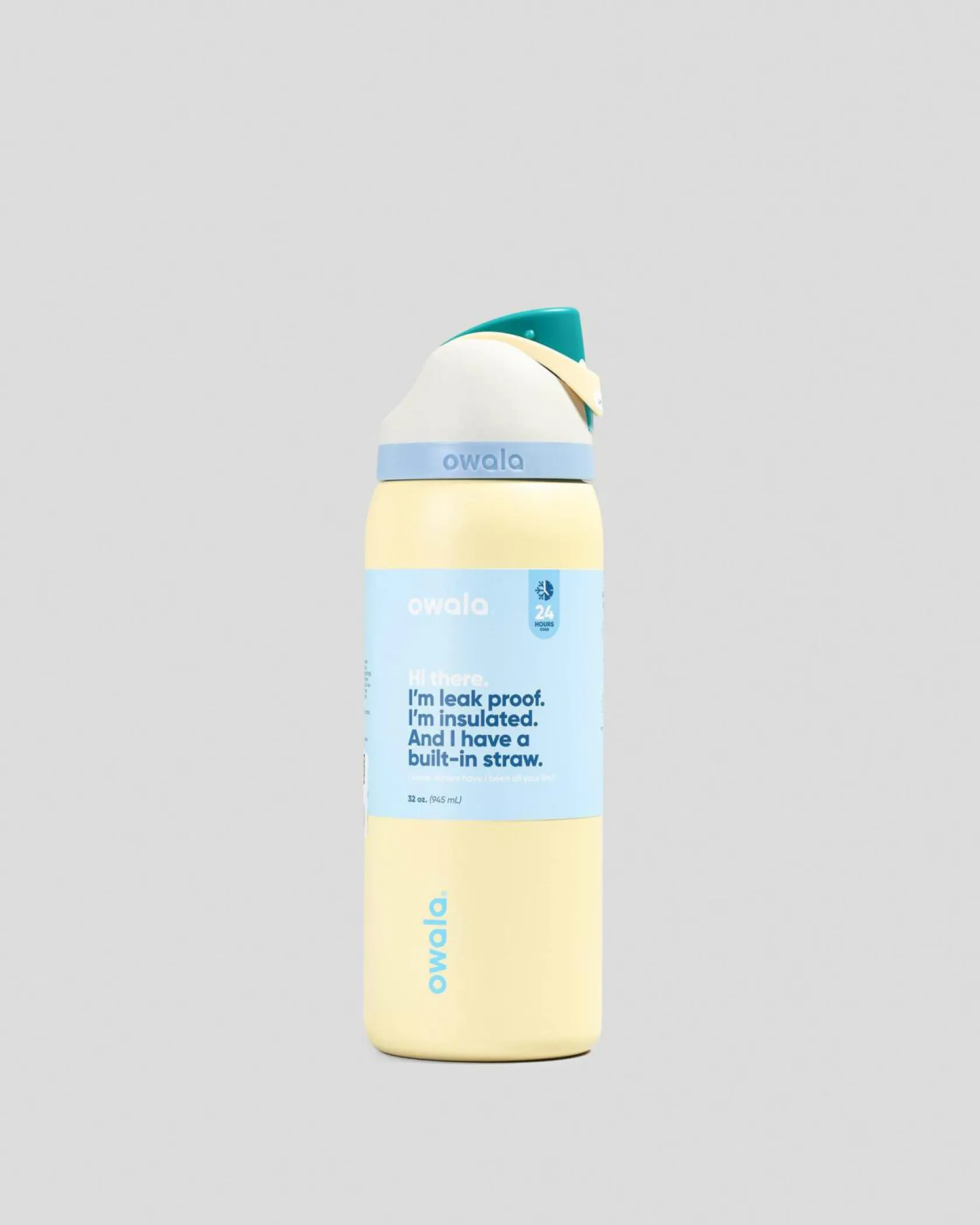 Owala 32oz FreeSip Stainless Steel Water Bottle Grey/yellow Best