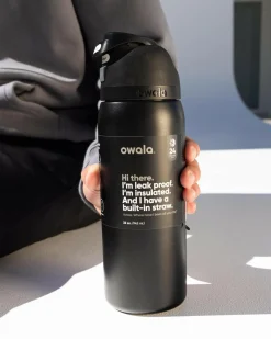 Owala 32oz FreeSip Stainless Steel Water Bottle Black New