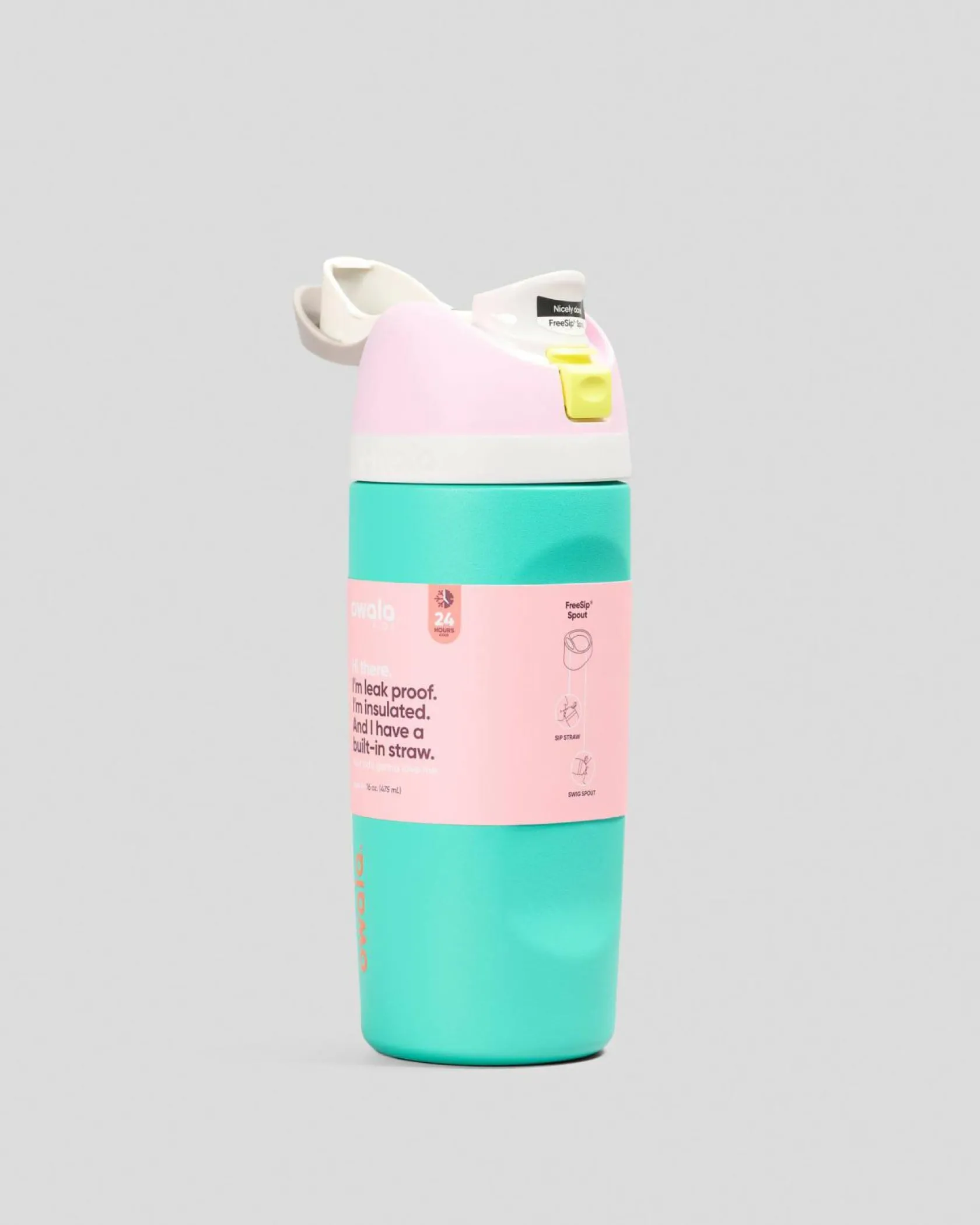 Owala 16oz FreeSip Stainless Steel Water Bottle Pink/green Online