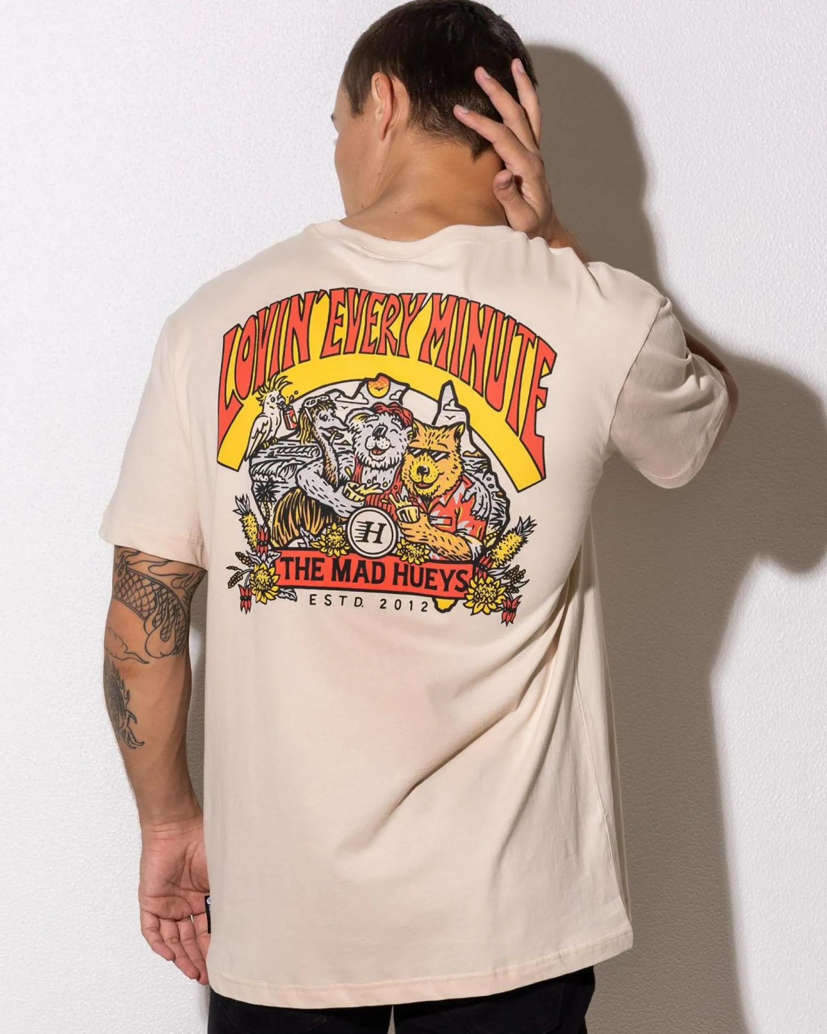 The Mad Hueys Oz Straya T-Shirt Cement Clearance