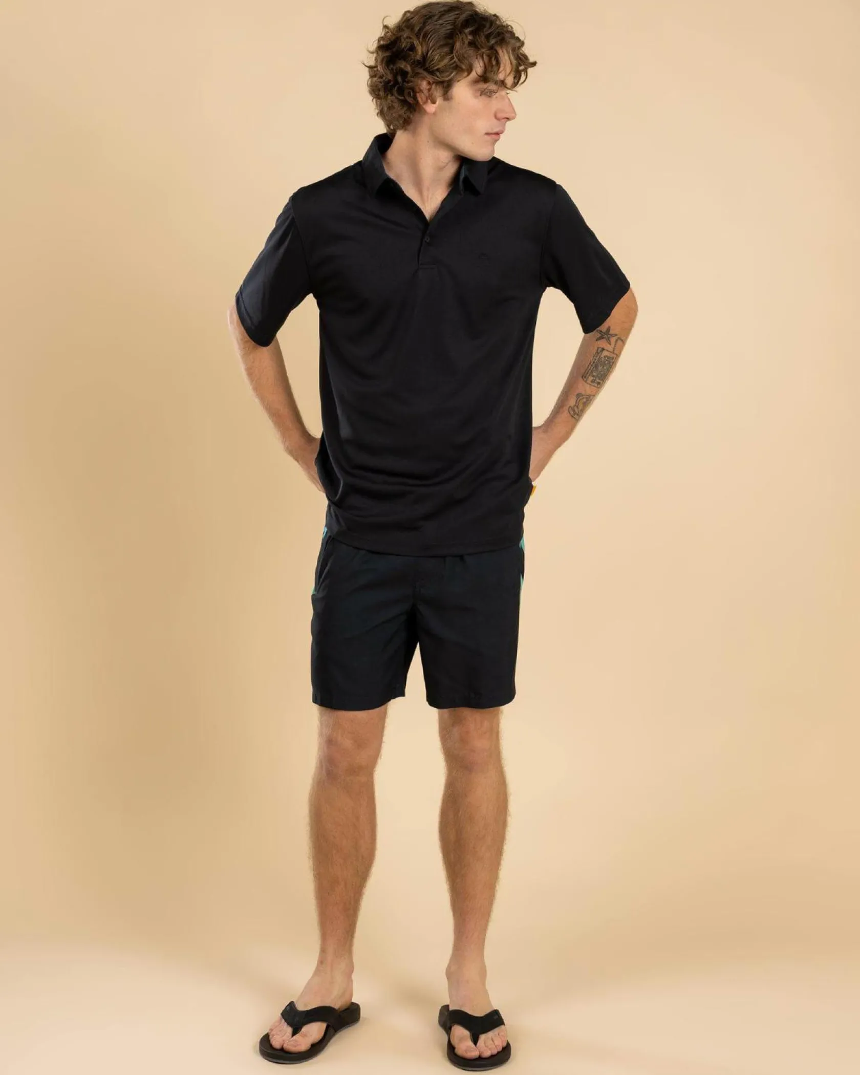 Quiksilver Pacific Polo Shirt Black Sale