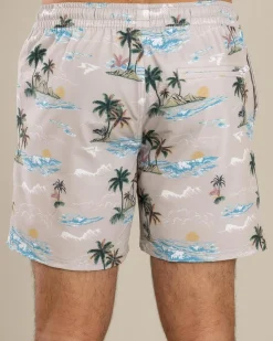 Jacks Palm Elastic Waist Shorts Cream New