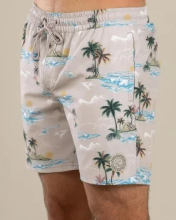 Jacks Palm Elastic Waist Shorts Cream New