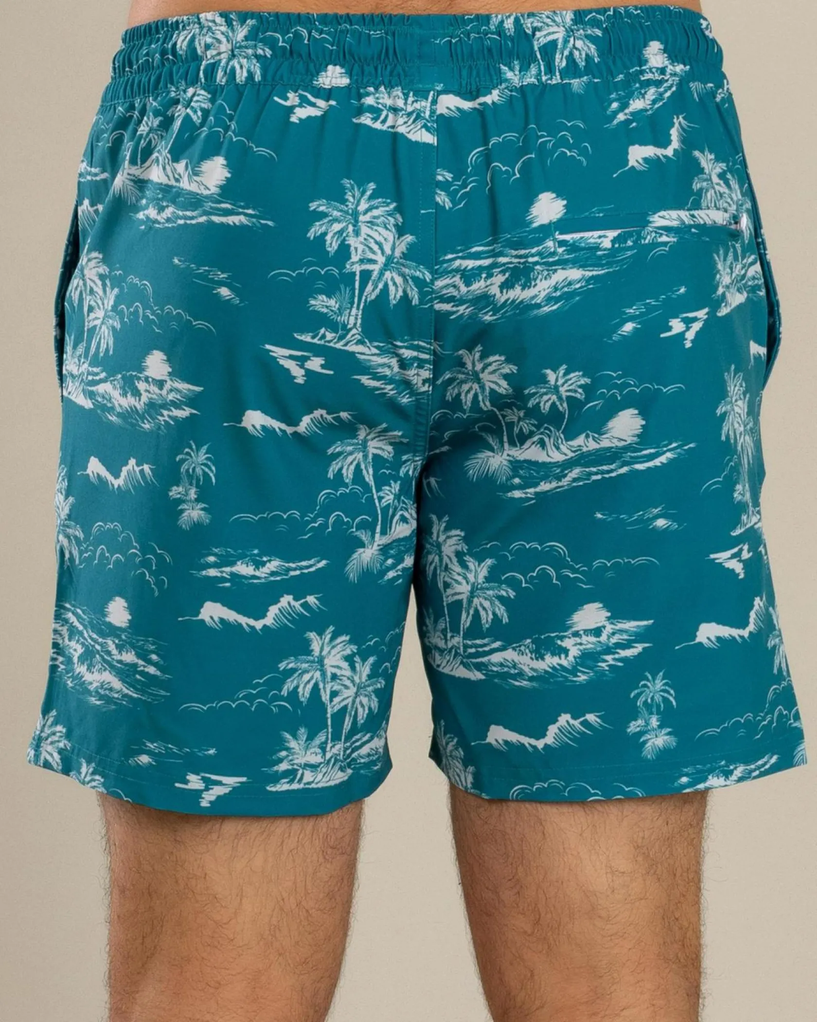 Jacks Palm Elastic Waist Shorts Slate Blue Outlet
