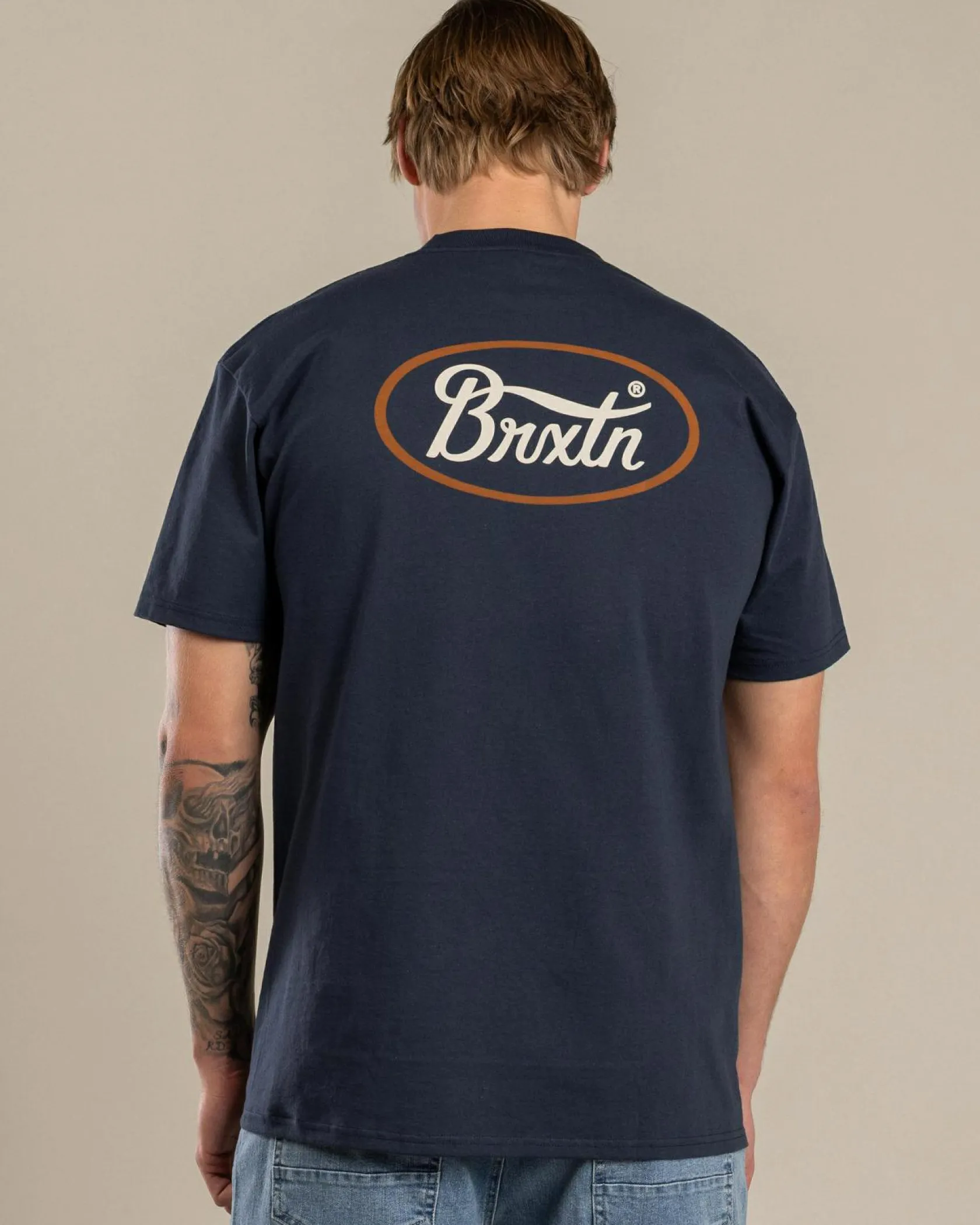 Brixton Parsons T-Shirt Navy Discount