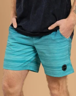 Skylark Passage Elastic Waist Shorts Blue/mint Sale
